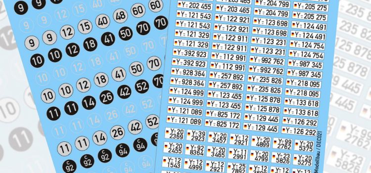 Perfect Scale Modellbau:  Decalbogen MLC-Schilder und Y-Kennzeichen