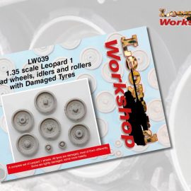 Leopard Workshop: Road Wheels, Idlers and Rollers with damaged Tyres