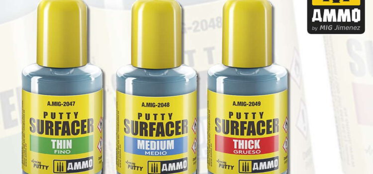 AMMO by Mig: Putty Surfacer Thin, Medium, Thick