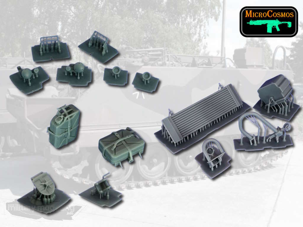 3D MicroCosmos: M113 A1G Rear-, Rear Lights-, Rear Canisters-,  Upgrade Set 1